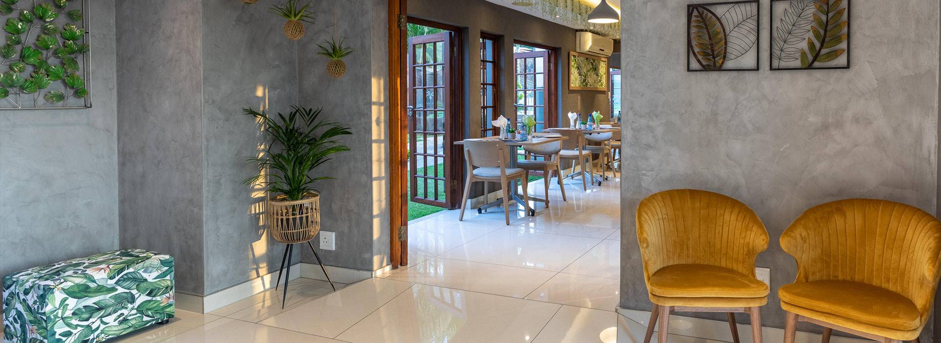 Cycad Reception area leading to restaurant